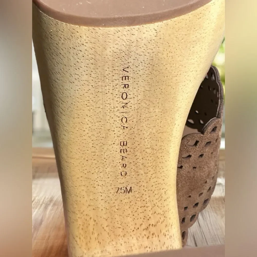 Veronica Beard Brown Suede Platform Mules